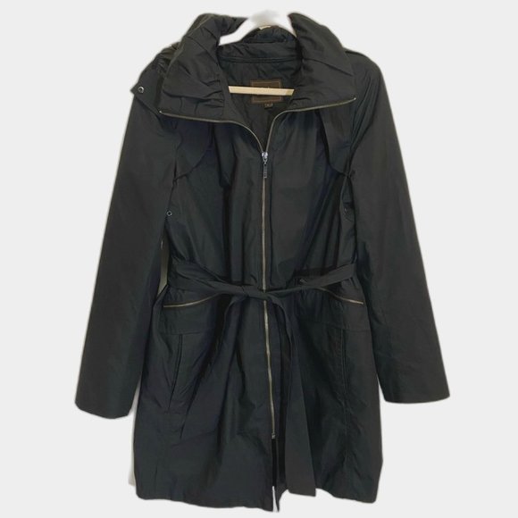 Cole Haan Black Hooded Jacket - Picture 1 of 12